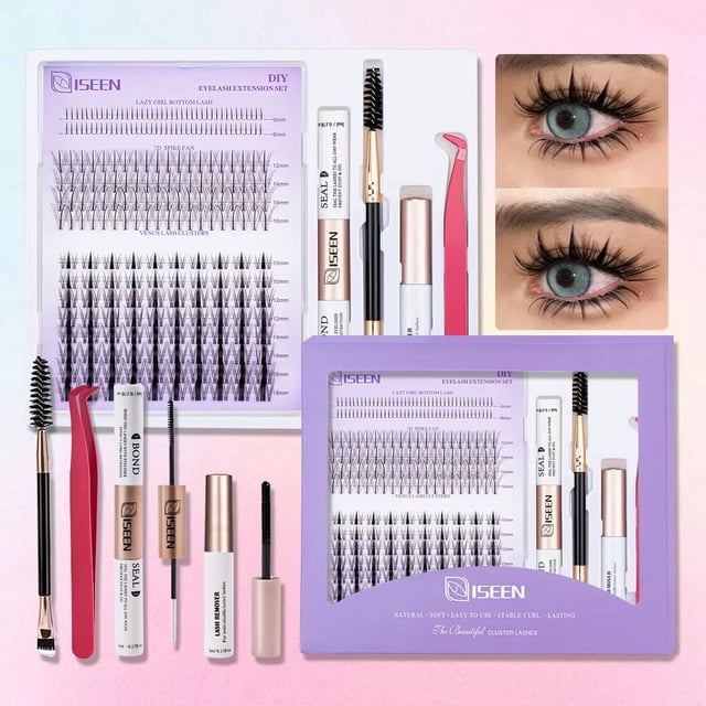 DIY Lash Extension Kit: Mixed Style Lash Clusters with Bond & Seal...