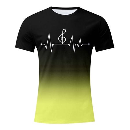 LUOGENLI T-shirts pour Homme pour Hommes T-Shirt à Imprimé Numérique Col Rond Manches Courtes T-Shirt T-shirts pour Hommes T-shirts Graphiques T-shirts Vintage de Pâques pour Homme T-Shirt Graphique Drôle Saint-Patrick Jaune TTTG