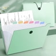 thumbnail image 2 of Btomtd A4 Accordion File Bag 12 Grids Large Capacity Test Paper And Tickets Storage Bag Multi Layer Transparent Office Classification Folder, Green, 2 of 6
