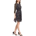 thumbnail image 4 of INSPIRE CHIC Robe Fleurie pour Femme Manches Froncées Robes Smockées L Bleu Marine, 4 of 6