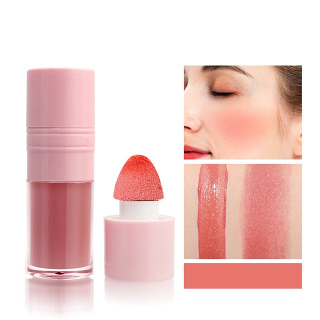 LNGOOR Blush Brush Liquid Powder Blusher Long Lasting Powder Blusher Silky Powder Blusher Stick Soft Cheeks Powder Blusher Natural Makeup Makeup A