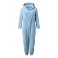 thumbnail image 3 of LSLJS Combinaison Pyjama à Capuche à Manches Longues pour Femmes, Décontractée, Chaude pour l'Hiver, Tenue de Nuit, 3 of 5
