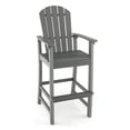 thumbnail image 1 of Costway Outdoor HDPE Bar Height Stool Patio Tall Chair Armrest Footrest All Weather Grey, 1 of 8