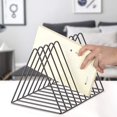 thumbnail image 4 of Estbridg Files Folder Stand Desktop File Organizer  Book Shelf  Rack  9 Slot File Sorter Eye-catching Decoration for Indoor Office Home  Photograph Props (Black), 4 of 6