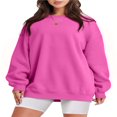 thumbnail image 1 of Women’s Oversized Sweatshirts Long Sleeve Solid Color Pullover Tops, 1 of 6