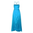 thumbnail image 5 of B91xZ Robe Maxi Femmes Décontractée Lounge Longue Robe Élégante Sans Manches Col Ras du Cou Moulante Robes Maxi, Bleu Ciel P, 5 of 5