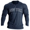 thumbnail image 1 of Fashion Trend Letters Raglan Long Sleeve Tee for Men Casual Daily Wear Shirt with Comfortable Fit Street Style Top, 1 of 2
