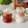 thumbnail image 1 of [] 14oz. Drinking Glasses Ripple Glass Cups  American Latte Coffee Cup Milk Juice Glass Cup, 1 of 6