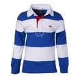 thumbnail image 1 of Sportoli Polo Rugby à Manches Longues à Larges Rayures en Coton 100 % pour Petits Garçons - Roya/blanc (Taille 6), 1 of 7