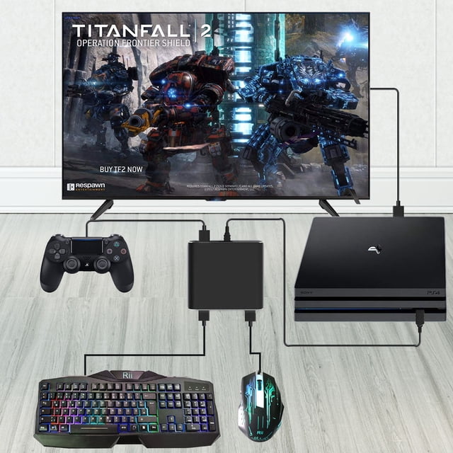TORUBIA Adaptateur Clavier et Souris pour Xbox one/ps4/ps3/Nintendo Switch, Adaptateur Clavier PS4 & Adaptateur Clavier Xbox pour Jeux comme FPS, TPS, RPG et RTS, etc