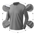 thumbnail image 4 of AherBiu Plus Size Men's Long Sleeve Shirts Crewneck Quick Drying Lightweight Athletic Tees Running Workout Active Pullover Tops, 4 of 7