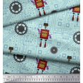 thumbnail image 3 of Soimoi Green Velvet Fabric Cartoon Machine & Gear Parts Hardware Print Fabric by Yard 58 Inch Wide, 3 of 3