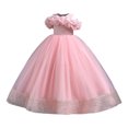 thumbnail image 1 of MeetoTime Robe de Princesse pour Filles Sans Manches à Volants en Dentelle Col Rond Broderie en Maille Performance 7-13 Ans Vêtements pour Enfants, 1 of 5
