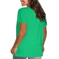 thumbnail image 2 of WTXUE T-Shirts à Manches Courtes, Chandails à Col Rond pour Femmes Chandails en Coton Chandails Amples T-Shirts Hauts Amples Unis / Décontractés pour Femmes Vert TTG, 2 of 8