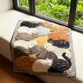 thumbnail image 3 of Rewenti Flocking Cats Sleeping Patterns Flannel Blanket, 3 of 4