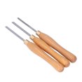 thumbnail image 2 of 3Pcs Wood Lathe Turning Tool Chisel Beech Handle Steel Insert  Turning Wood Knife Straight Semicircle Oblique Knife Oblique  Knife Rougher Detailer Finisher For Woodworking, 2 of 8