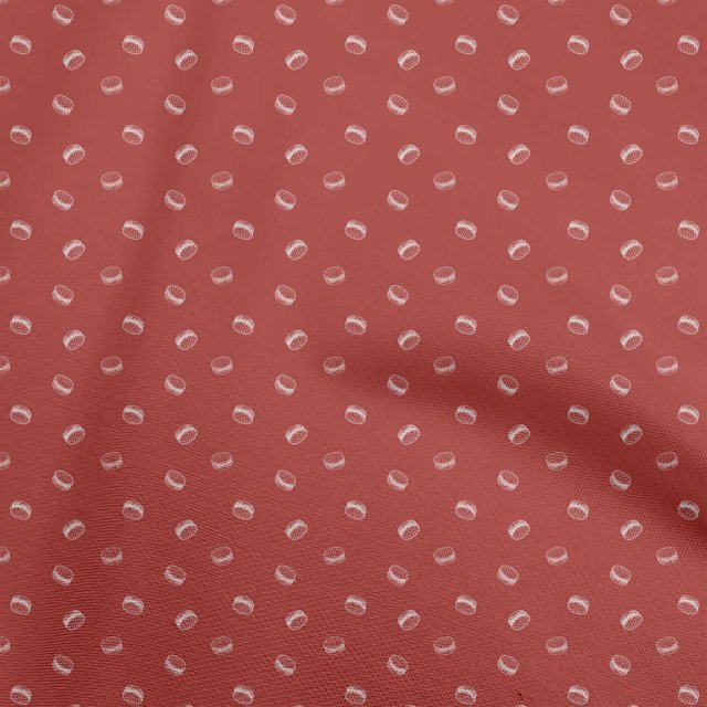 oneOone Coton Flex Rouge Tissu Rétro Minimal Burger Matériel de Couture Tissu Imprimé au Yard 40 Pouces de Large