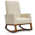 thumbnail image 1 of Gymax Rocking Chair High Back Upholstered Lounge Armchair w/ Side Pocket Beige, 1 of 10
