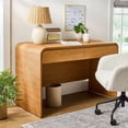 thumbnail image 4 of Better Homes & Gardens Juliet Curved Desk with Storage, Light Honey Finish, 4 of 13