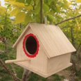 thumbnail image 1 of thinsony Wooden Bird House Birdhouse Hanging Nest Nesting Box with Rope 19x 16x 14cm, 1 of 7