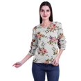 thumbnail image 2 of Moomaya T-Shirts Décontractés pour Femmes en Coton Grande Taille à Manches 3 /4 à Col Rond, 2 of 4