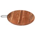 thumbnail image 1 of IH Casa Decor Natural Acacia Wood Round Board Avec Poignée En Nickel, 1 of 4