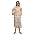 thumbnail image 4 of Moomaya Robe de Nuit Imprimée Longueur Genou en Coton avec Bordure en Dentelle Manches 3/4 pour Femmes, 4 of 5