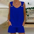 thumbnail image 4 of Yuyuzo Womens Lounge Sets Two Piece Square Neck Tank Tops Wide Leg Shorts with Pockets Matching Outfits, 4 of 7
