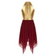 thumbnail image 4 of Nyeemya Robe de Danse Sans Manches Ourlet Asymétrique Culte Danse Lyrique Tunique Bourgogne S, 4 of 6