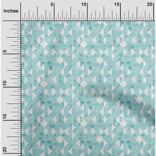 oneOone Coton Popeline Bleu Ciel Tissu Texture & Triangle Géométrique Robe Tissu Tissu Imprimé par la Cour 42 Pouces de Large