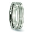 thumbnail image 4 of Titanium Grooved 6mm Brushed and Polished Band Ring 6.5 Size, 4 of 6