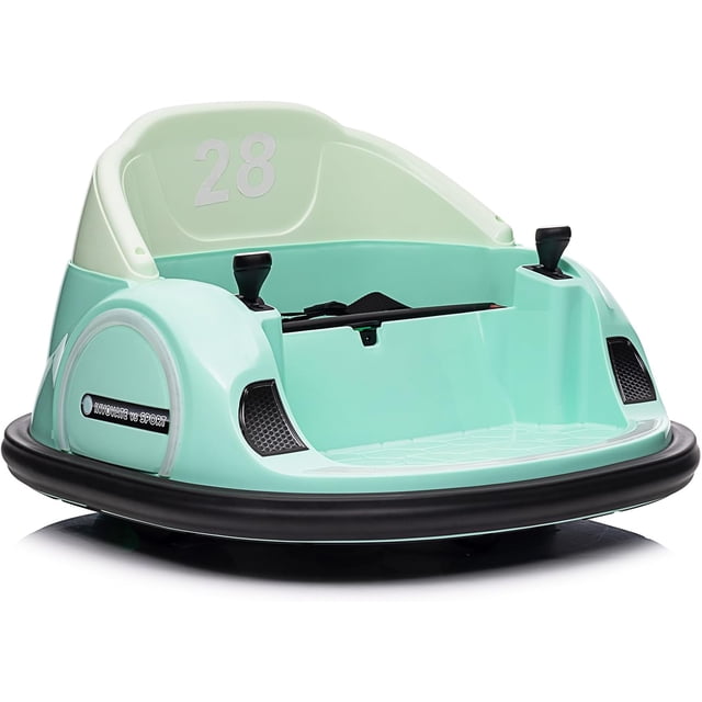 Auto Tamponneuse 12 V à Chevaucher avec Télécommande, Rotation à 360° et Lumières DEL, Voiture Jouet Électrique
