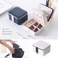 thumbnail image 3 of Leather Jewelry Display Box Organizer Multi Grids Ring Earrings Ear Studs Jewelries Case Storage Holder Containers Women White, 3 of 6