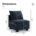 thumbnail image 3 of HONBAY Velvet Armless Chair Middle Module for Moduler Sofa, Navy Blue, 3 of 4