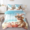thumbnail image 1 of YST Kawaii Rabbit Comforter Set, 7-Piece, Ocean Sea Theme, Queen, 1 of 6