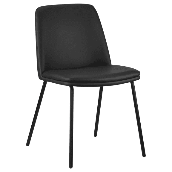 Bouclair Chaise de Salle à Manger en Similicuir Noir et Métal