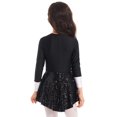 thumbnail image 4 of RUNQHUI Robe de Danse Ballet pour Filles Manches Longues Latin Samba Justaucorps Paillettes Patinage à Roulettes Noir 10, 4 of 7