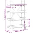 thumbnail image 4 of vidaXL Bookcase 4-Tier Brown Oak 100x33x145.5 cm Engineered Wood, 4 of 5