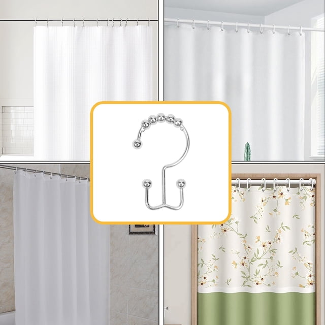Apmemiss Clearance Shower Curtain Hooks Rings for Bathroom 12 Pcs Iron