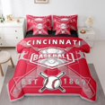 thumbnail image 1 of YST Ensemble de Douillette Simple 7 Pcs, Sac de Literie Réversible Toutes Saisons Simple, Ensemble de Literie Simple Ultra Doux avec Douillette de Baseball, Drap Plat, Drap-Housse, Taies d'Oreiller, Couvre-Oreillers, Cincinnati, 1 of 5