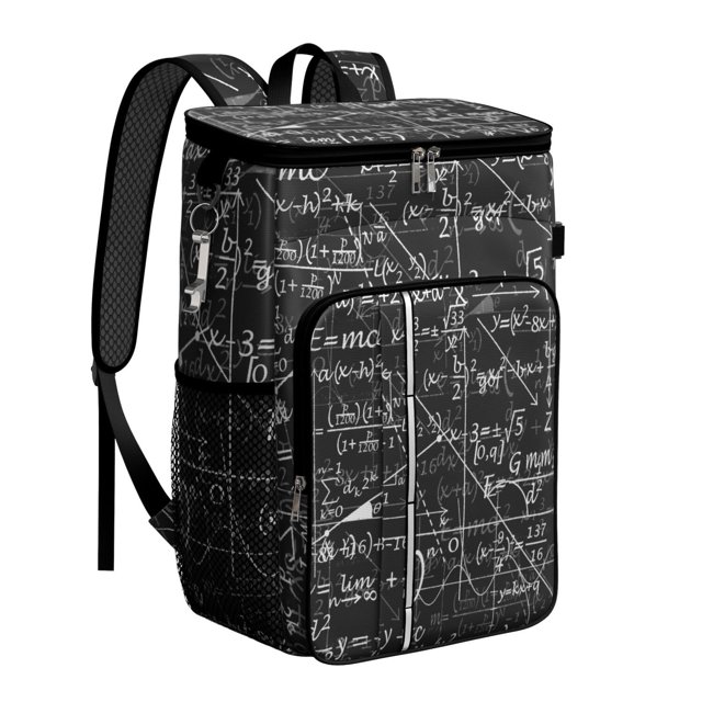 Scientific Formula and Laboratory Print Cooler Backpack, Insulated Leakproof Bag for School, Outdoor, and Study Travel