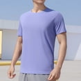 thumbnail image 1 of Viluyesy T-Shirt Décontracté pour Homme à Col Rond, Ample, Uni, Extensible, Muscle, Manches Courtes, Violet, TG, 1 of 6