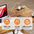 thumbnail image 2 of Soges Bureau d'Ordinateur Réglable en Hauteur de 31,5 Pouces avec Station de Recharge, Table d'Appoint Réglable Bureau Mobile pour Portable avec 2 Étagères de Rangement, Bureau Réglable sur Roulettes pour Bureau à Domicile, Sofa, Lit, Brun Rustique, 2 of 9
