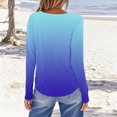 thumbnail image 4 of SROBPTY Longues Chandails à Manches pour Femmes, T-Shirt à Manches Longues à Col Rond avec Imprimé Automnal pour Femmes, Bleu, TG, 4 of 5