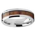 thumbnail image 3 of Tungsten Carbide Wedding Band Ring, Real Koa Wood Inlay Men's 6mm 6, 3 of 5