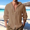 thumbnail image 1 of Gspmoly T-Shirt pour Hommes, Mode Décontractée pour Hommes, Bouton Solide, Col Rond, Manches Longues avec Capuche, Blouse pour Hommes, Offres Prime, 1 of 6