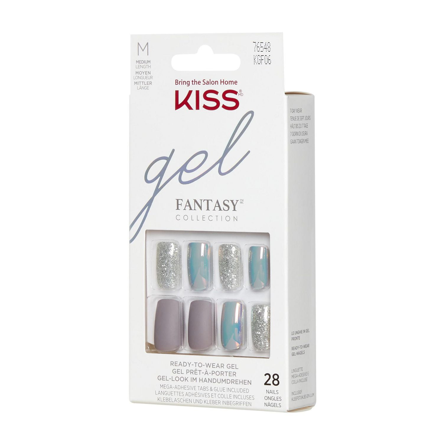 KISS Gel Fantasy - Wake up Call 3D - Faux Ongles, Moyen