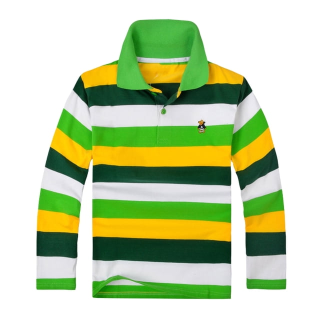 Polos pour Garçons Rayures Polo Chemises de Rugby Manches Courtes Polos 8-9 Ans Mode Garçons