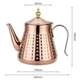 thumbnail image 4 of SANQIAHOME 1.2L(40oz) Stainless Steel Hammer Patterned Teapot With Removeable Infuser,Loose leaf cover,Copper, 4 of 12