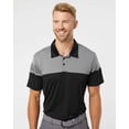 thumbnail image 1 of Adidas Mens Heathered 3-Stripes Colorblock Polo, 2XL, BlackVista Grey, 1 of 2
